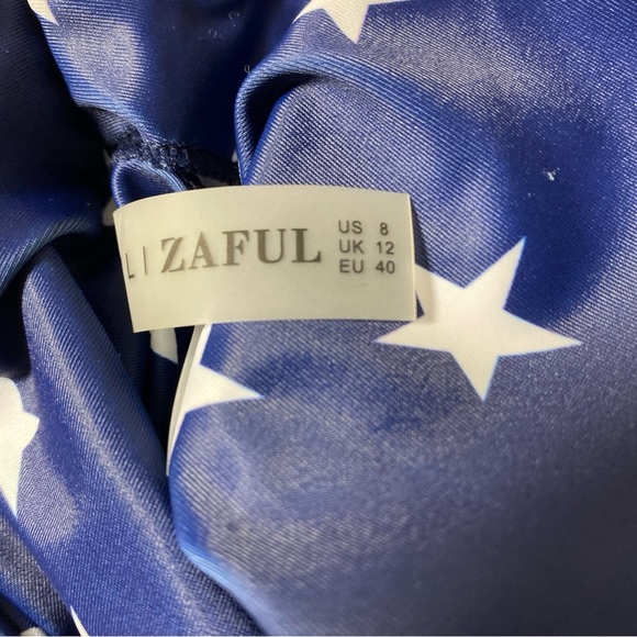 Zaful NAVY/WHITE Crop Tank Swim TOP ONLY Knotted Tie Front-SZ 8 - NWT - Picture 3 of 6